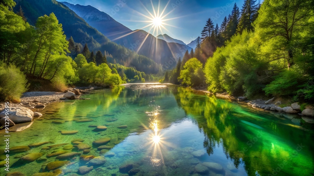 Sun-Kissed Reflections on the So?a River AI Generated Sun-Kissed Reflections on the So?a River AI Generated