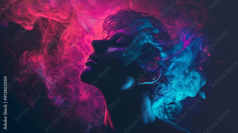 neon style at the center of a cover single, black background, Honestly nevermind style neon style at the center of a cover single, black background, Honestly nevermind style