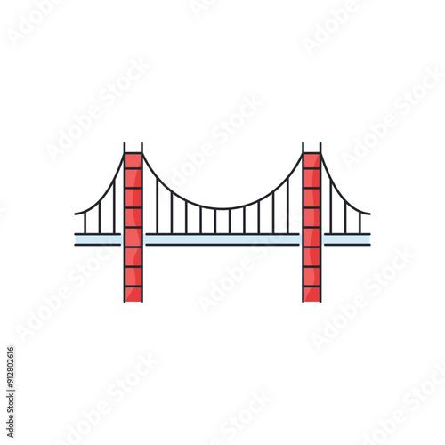 Golden Gate Bridge vector icon