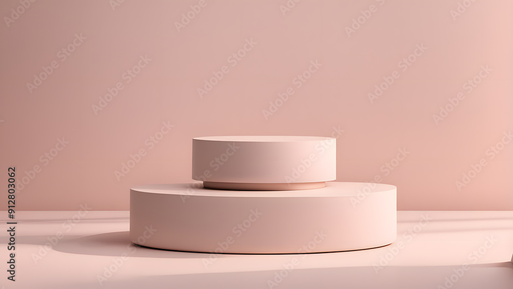 A pink background with two round objects on it A pink background with two round objects on it