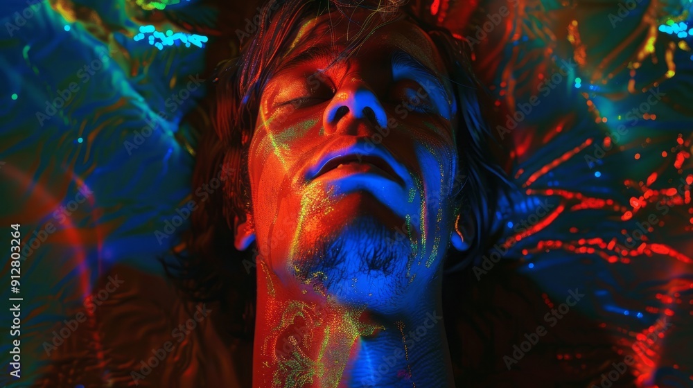 neon style at the center of a cover single, black background, Honestly nevermind style neon style at the center of a cover single, black background, Honestly nevermind style