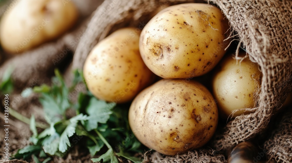 Close-up of freshly harvested potatoes, showcasing their earthy texture and natural look. Close-up of freshly harvested potatoes, showcasing their earthy texture and natural look.