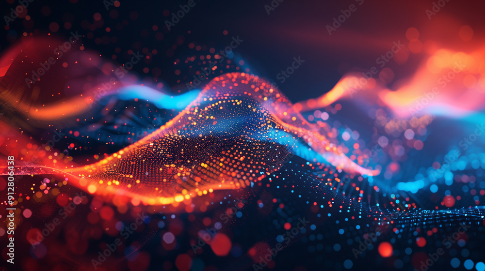Abstract background design using wave-like particle technology ...