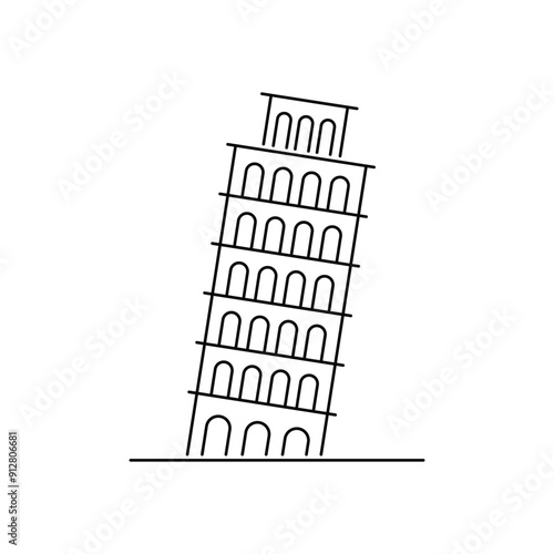 Leaning Tower Of Pisa  vector icon