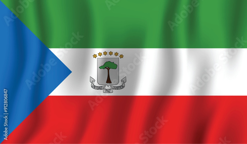 Realistic Equatorial Guinea national flag perfect color, scale, and proportion.
