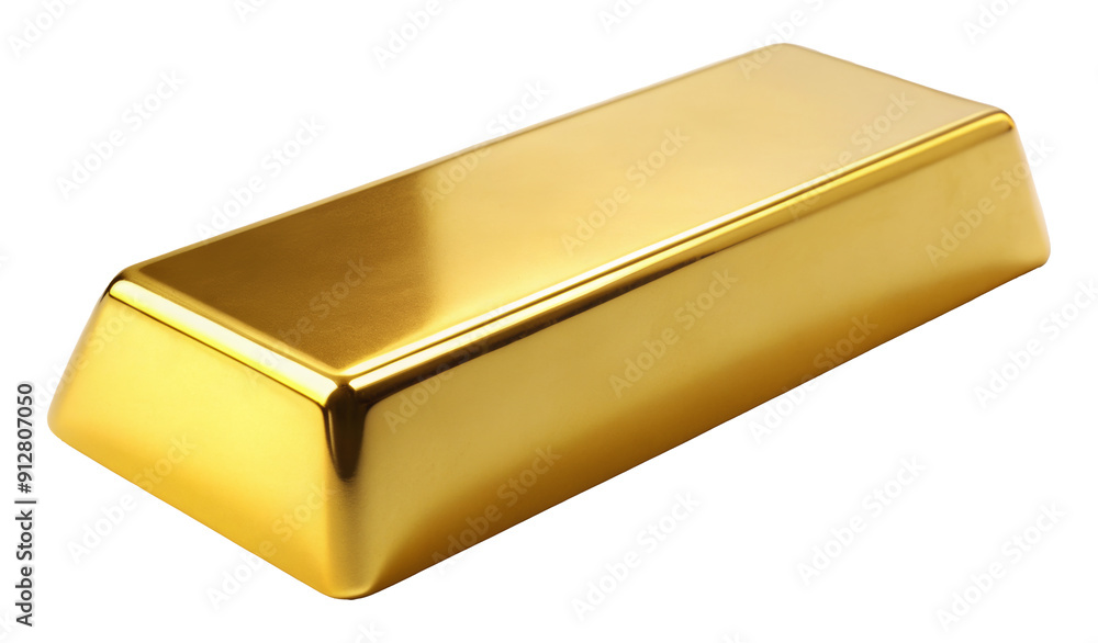Solid gold bar isolated on transparent background Solid gold bar isolated on transparent background