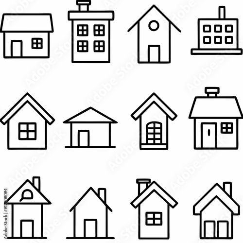 Create a set of 16 flat style Home and Living set vector