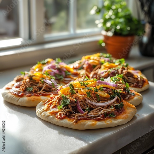 Delicious Homemade Flatbread Pizzas with Fresh Toppings