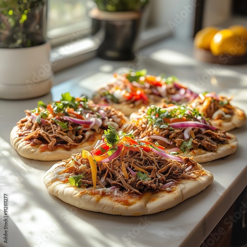 Delicious Homemade Flatbread Pizzas with Fresh Toppings