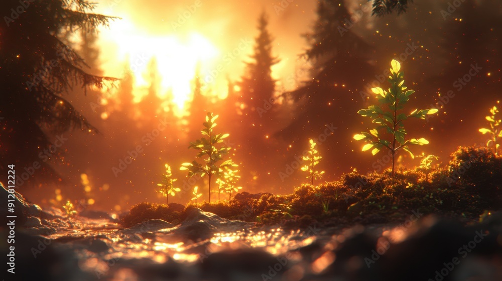 Naklejka premium Sustainable Logging Practices with Reforestation Efforts