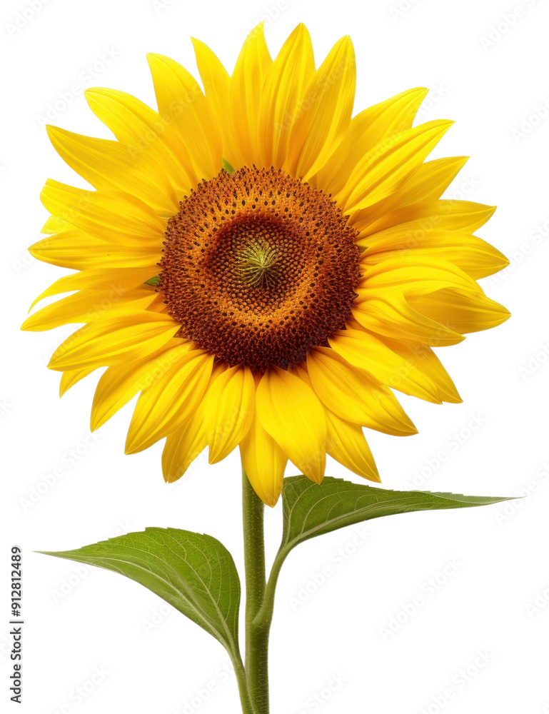 Fototapeta premium PNG Bright sunflower on white background