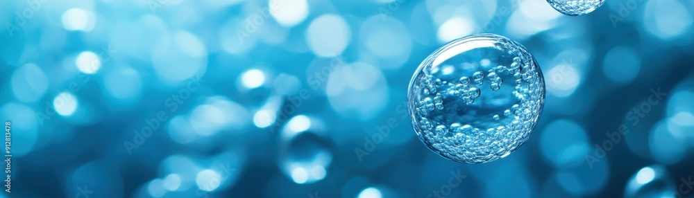Blue water bubbles background Blue water bubbles background