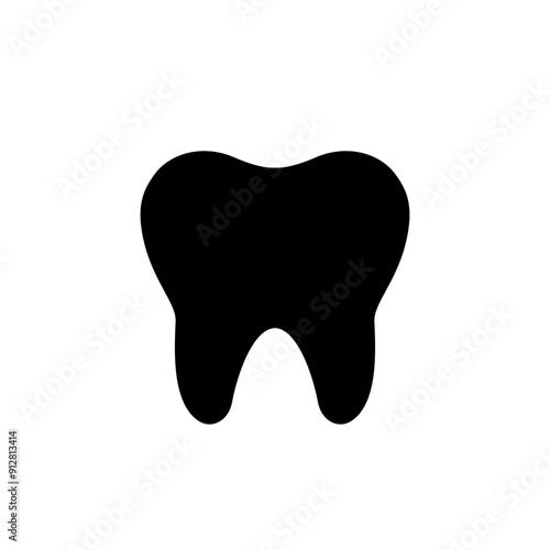 Tooth icon isolated on white background. Medical molar, dentist sign symbol