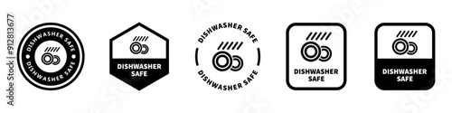 Dishwasher Safe - vector signs for packaging label.