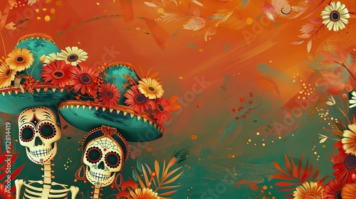 day of dead cartoon background