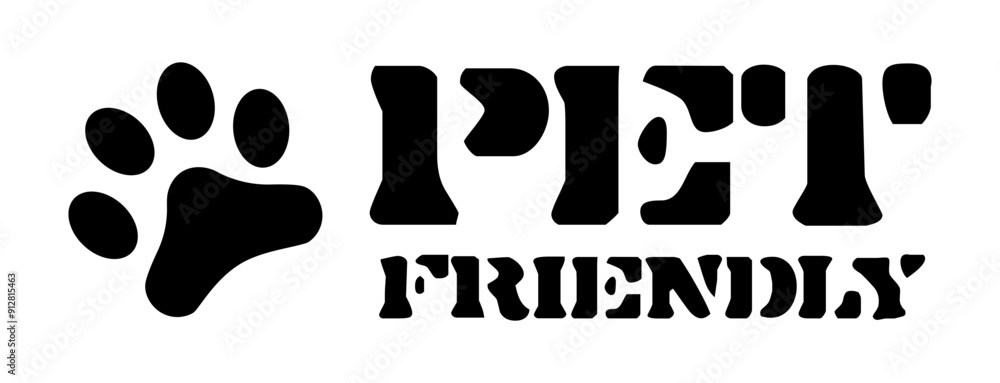 Fototapeta premium Pet friendly logo with icon and text.