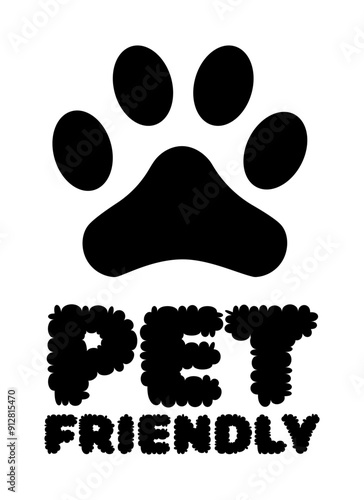 Pet friendly logo with icon and text.