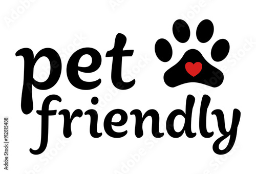 Pet friendly logo with icon and text.