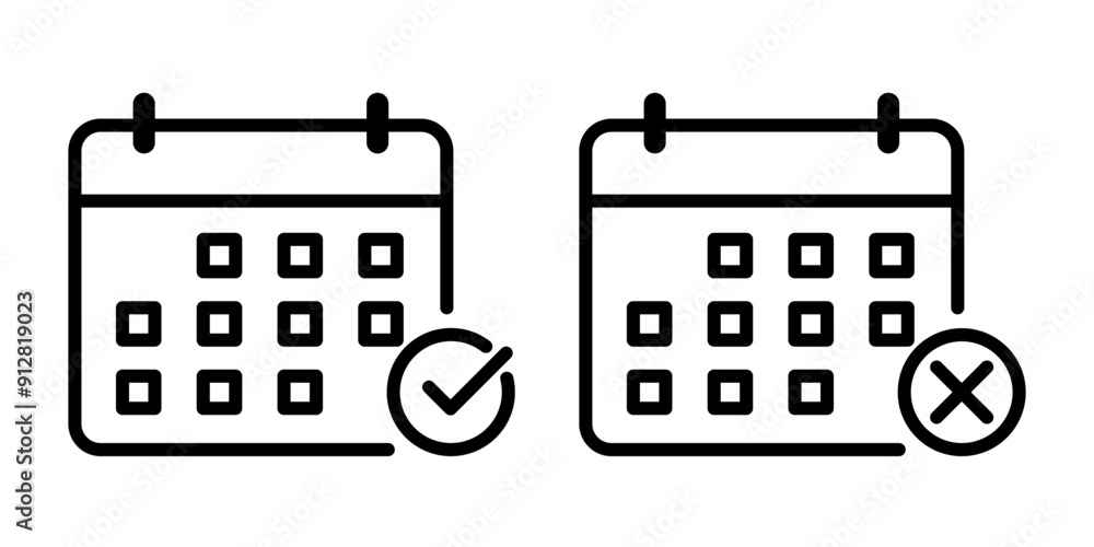 Calendar line icon For mobile and web Contains icons such as calendar, appointment, holiday, clock, time, deadline. Calendar line icon For mobile and web Contains icons such as calendar, appointment, holiday, clock, time, deadline.