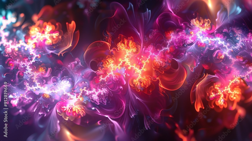 Abstract fractal patterns in bright colors Abstract fractal patterns in bright colors