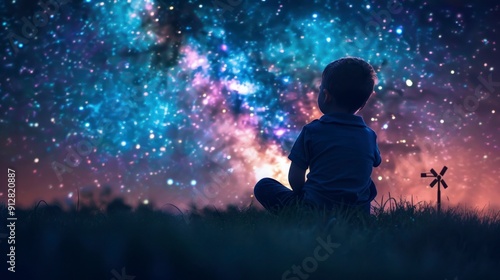 Boy Gazing at the Milky Way