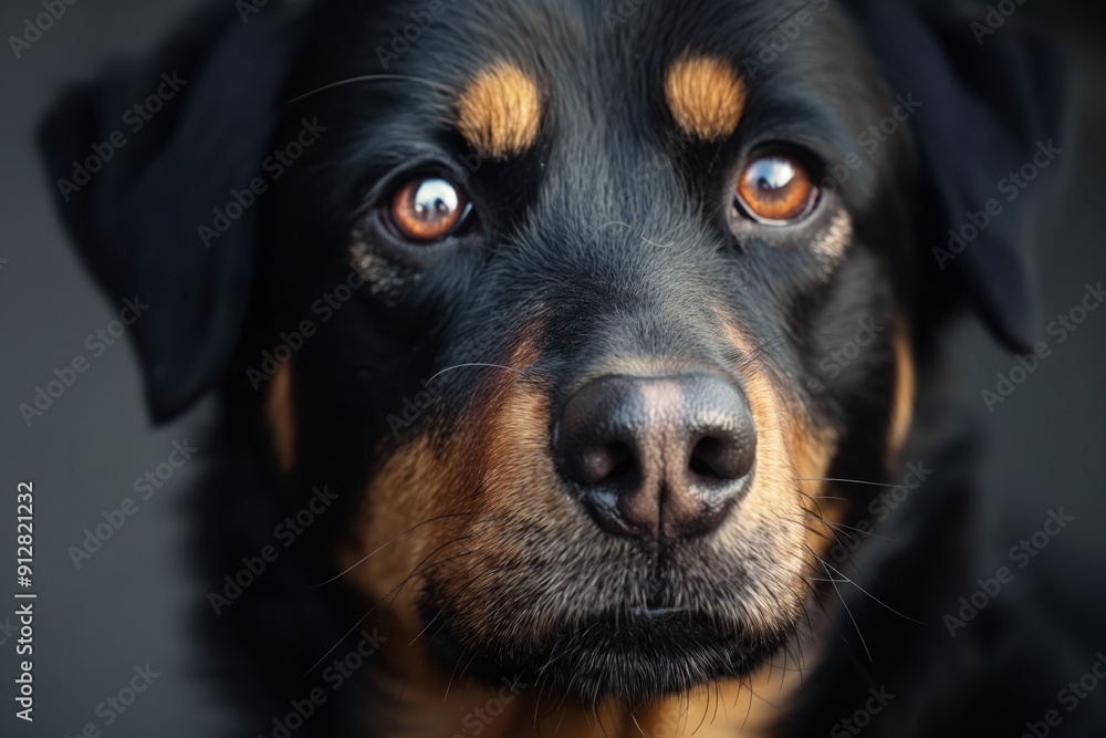 Close-up Portrait of a Black and Tan Dog Close-up Portrait of a Black and Tan Dog