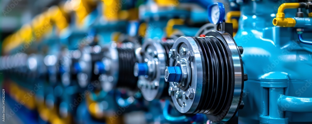 Obraz premium Compressor unit providing air for HVAC system testing, commercial building Efficient and powerful, vital and versatile, facility management