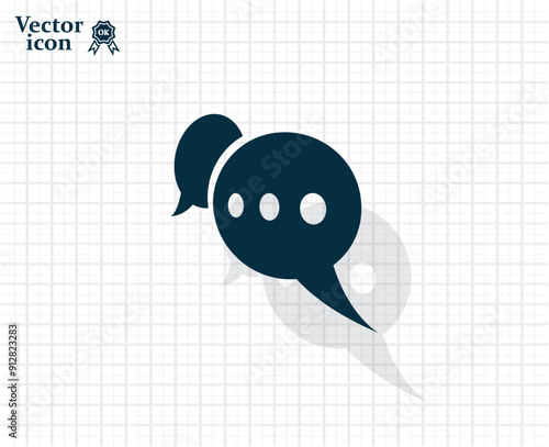 Vector dark color icon with shadow on light checkered background