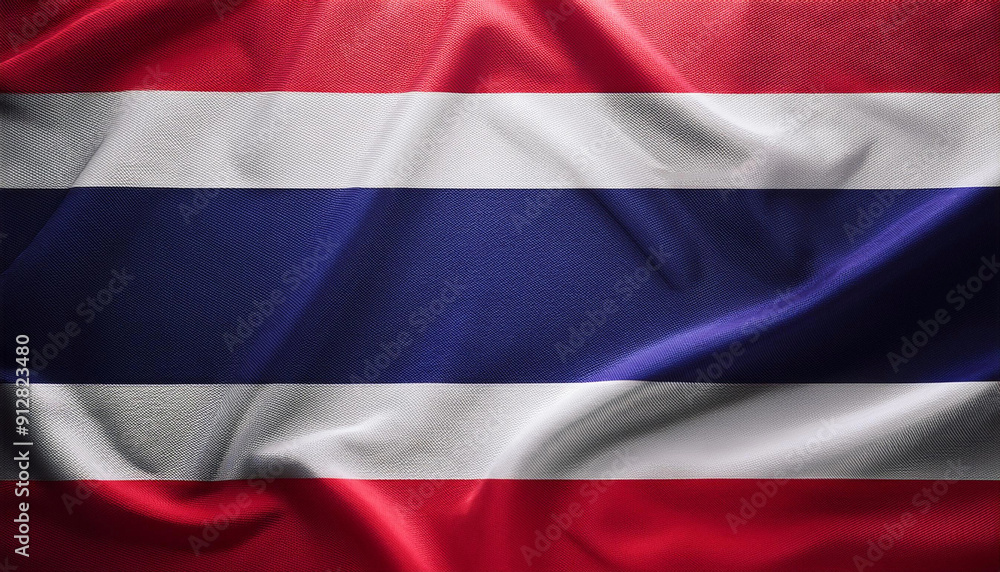Background Thailand flag flying with a simple wavy texture Background Thailand flag flying with a simple wavy texture