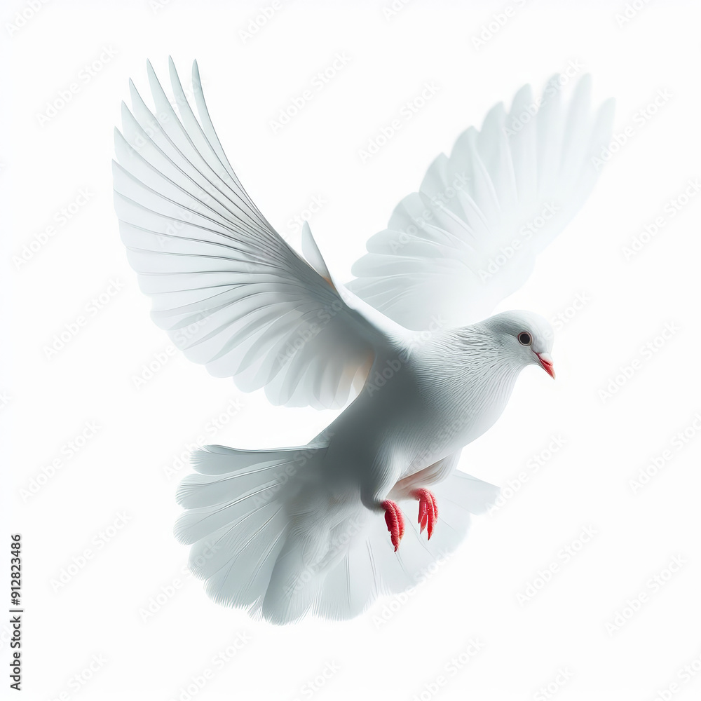 Fototapeta premium Paloma blanca al vuelo