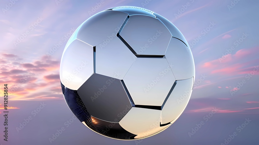 Fototapeta premium Ballon de football en métal