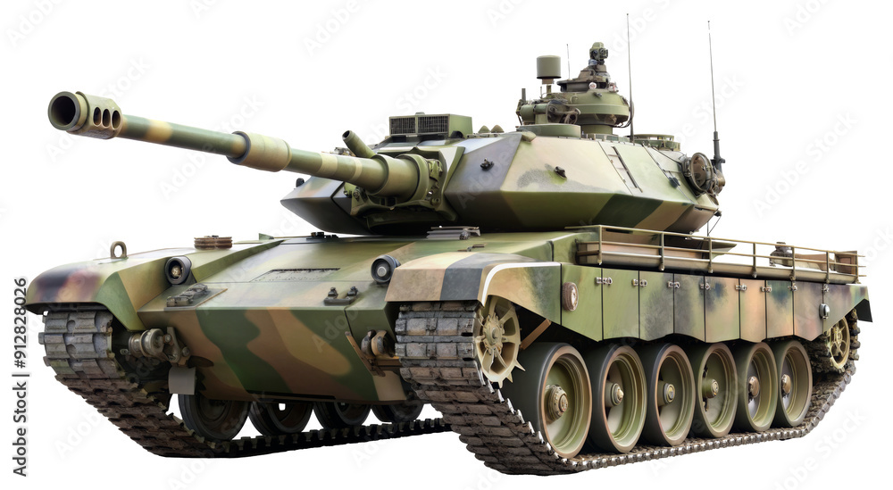 Green military tank isolated isolated on transparent background Green military tank isolated isolated on transparent background