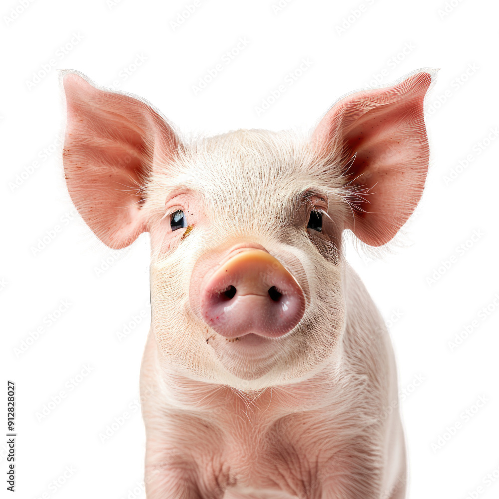 Pink baby pig isolated on transparent background cutout PNG Pink baby pig isolated on transparent background cutout PNG