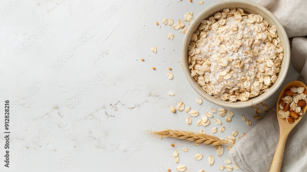 national oatmeal day background concept with copy space national oatmeal day background concept with copy space