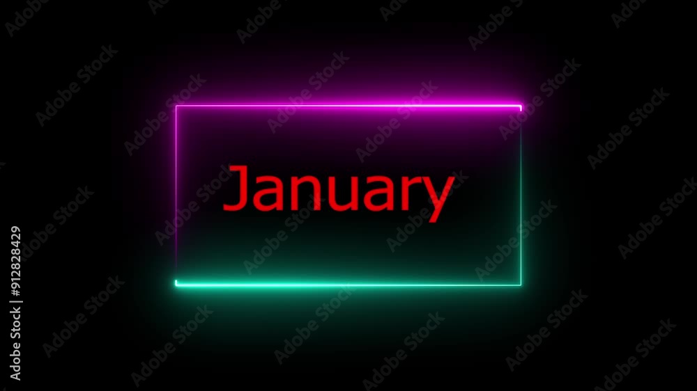 january text icon animation on background. january text icon animation on background.