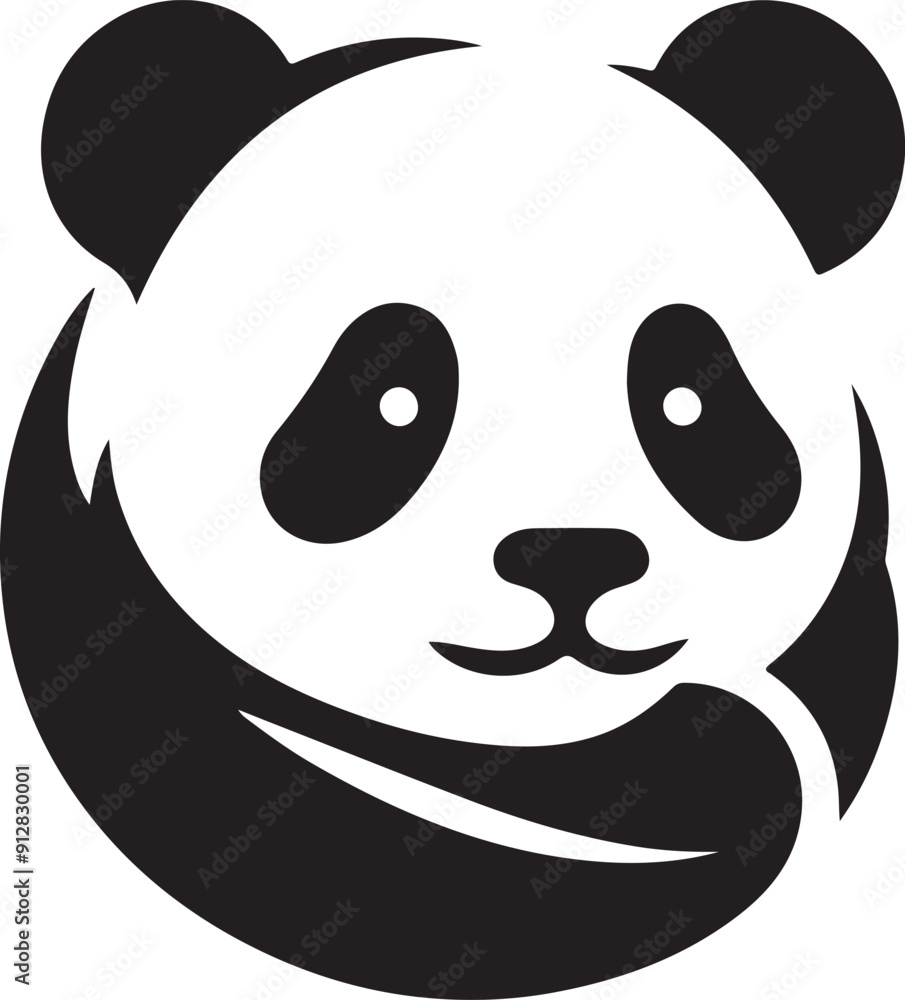 Minimal Panda silhouette vector illustration Minimal Panda silhouette vector illustration