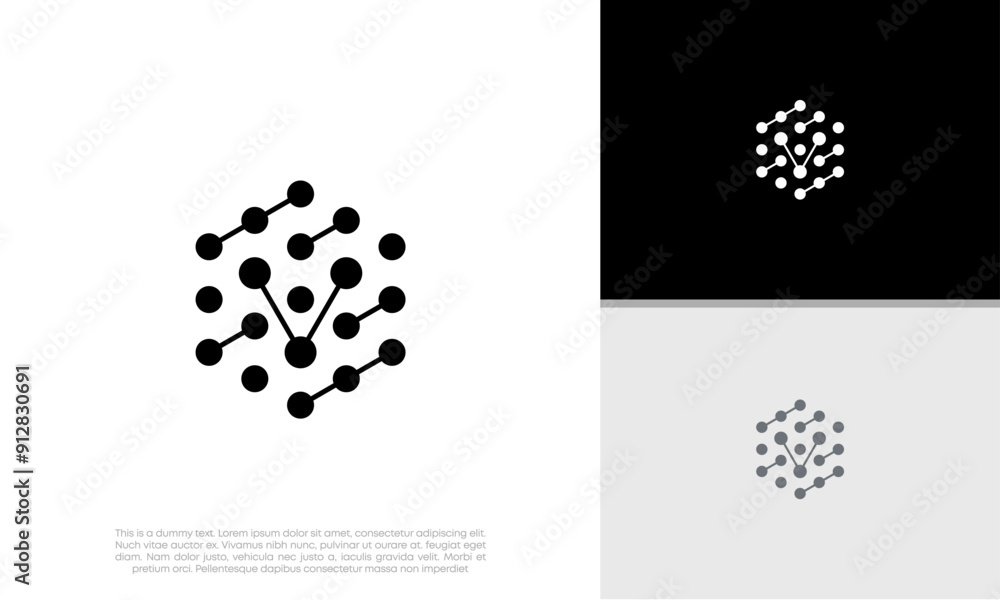 Abstract artificial intelligence logo. Innovative high tech logo template. Smart computer. machine learning. Cognitive logo. Technology Logo. Abstract artificial intelligence logo. Innovative high tech logo template. Smart computer. machine learning. Cognitive logo. Technology Logo.