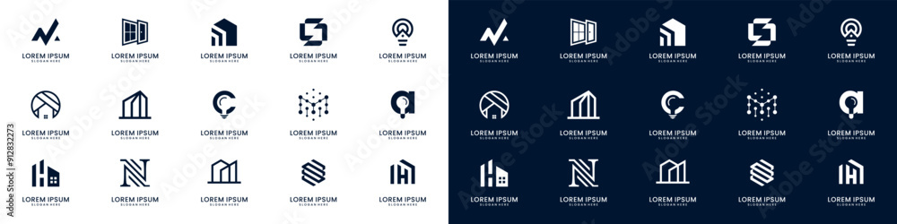 Abstract logo set for business company logo design. Abstract logo set for business company logo design.