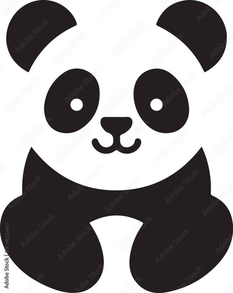 Fototapeta premium Minimal Panda silhouette vector illustration