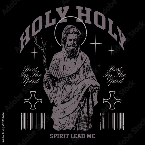 Hohly streetwear t-shirt design, clothing apparel design, Christian vector graphic t shirt