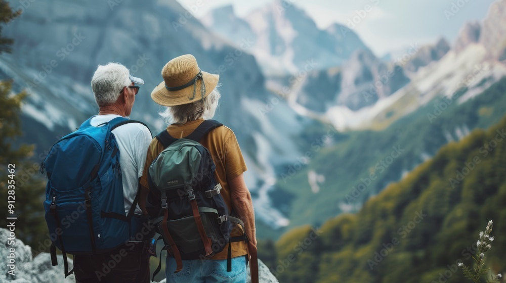 Retirement couple traveling and sightseeing. Retirement couple traveling and sightseeing.