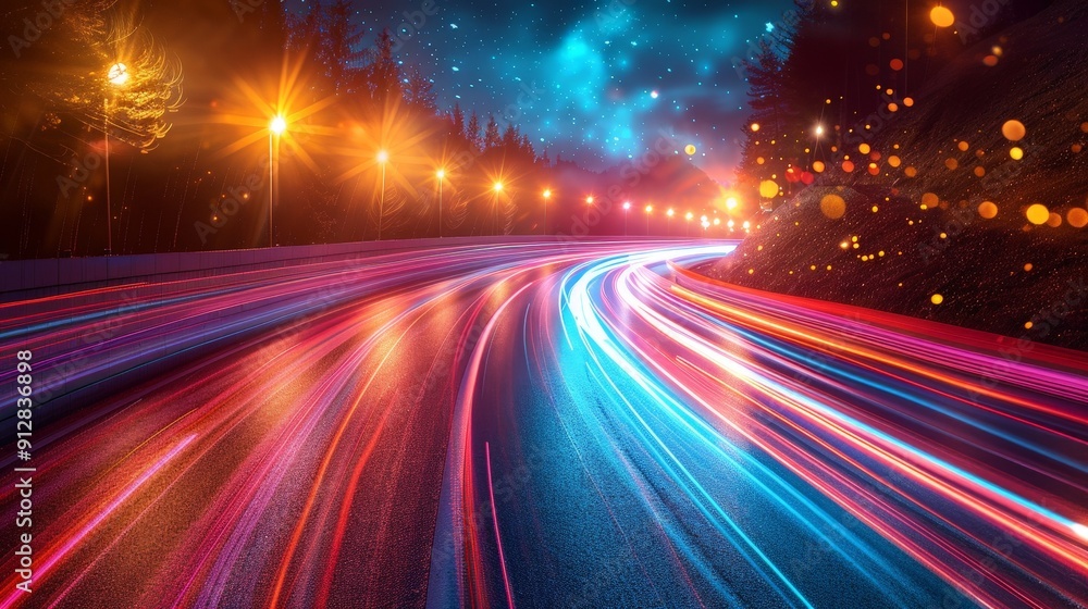 Abstract light trails in motion Abstract light trails in motion