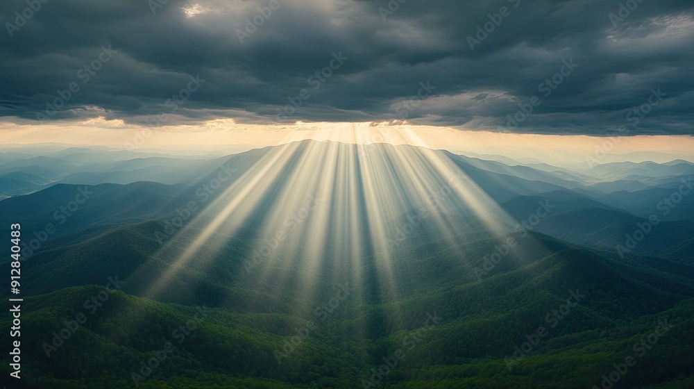 A stunning forest valley filled with vibrant greenery, nestled between towering mountains, illuminated by soft morning sunlight and scattered clouds A stunning forest valley filled with vibrant greenery, nestled between towering mountains, illuminated by soft morning sunlight and scattered clouds