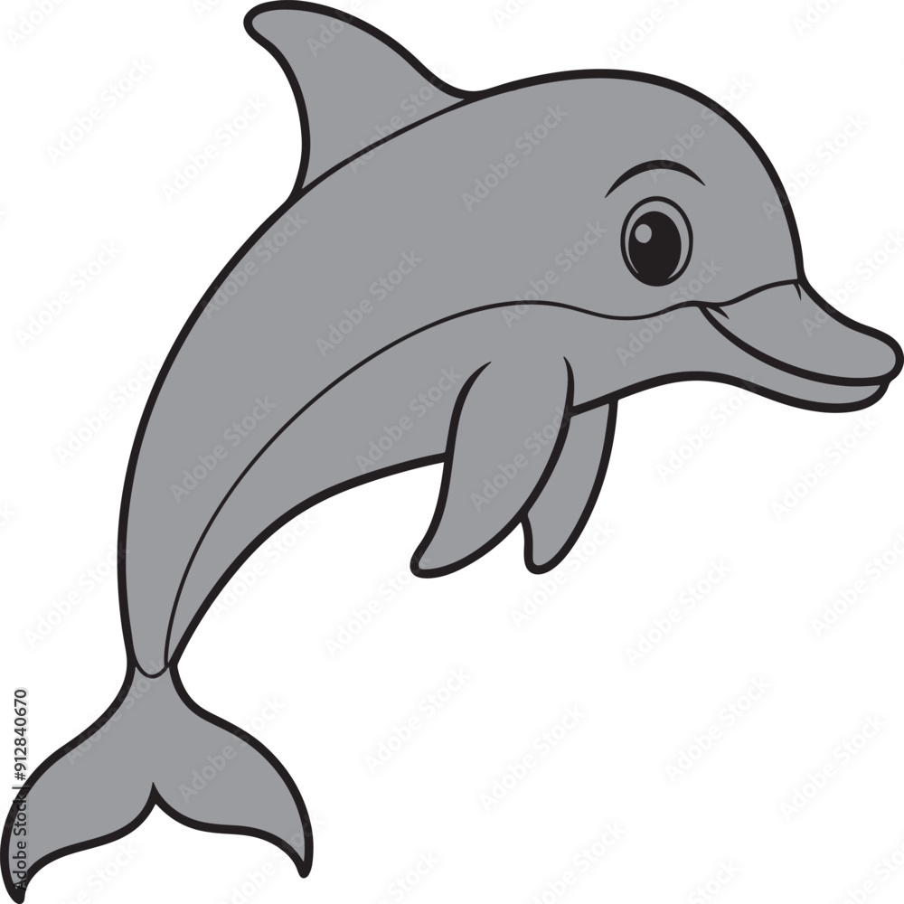 Naklejka premium Dolphin vector art illustration on a white background