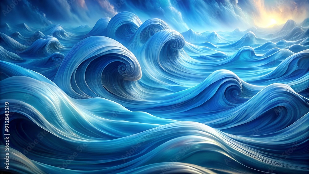 Ethereal Blue Waves: A Symphony of Color and Form Generative AI Ethereal Blue Waves: A Symphony of Color and Form Generative AI