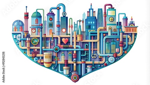 The Heart of the City: A Glimpse into the Powerhouse of Urban Infrastructure  AI generated photo