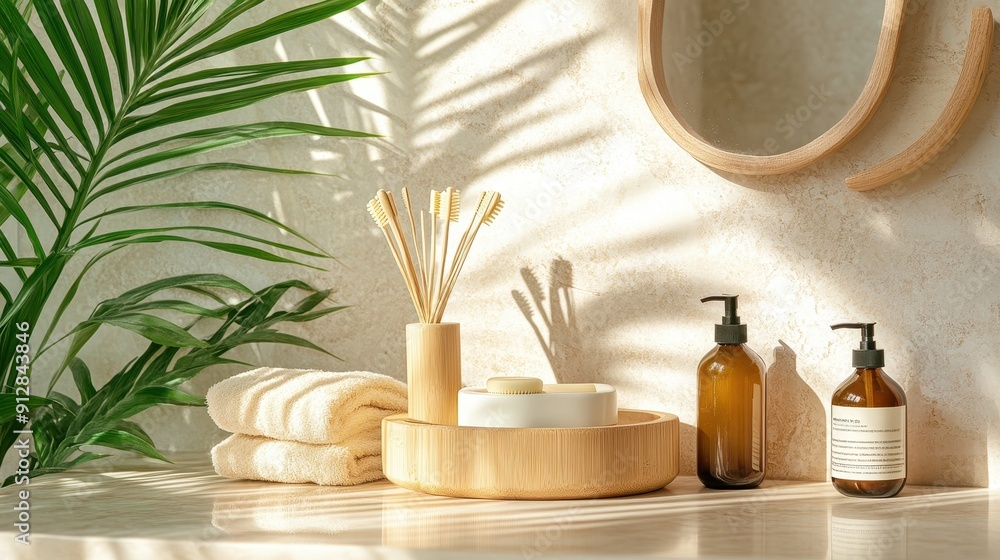 Ecofriendly skincare in zero waste bathroom Ecofriendly skincare in zero waste bathroom