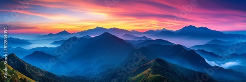 Serene Sunrise Over Majestic Mountains