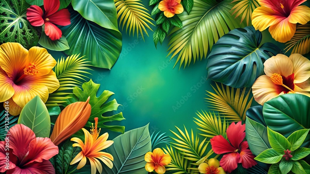 Vibrant Tropical Paradise generative AI Vibrant Tropical Paradise generative AI