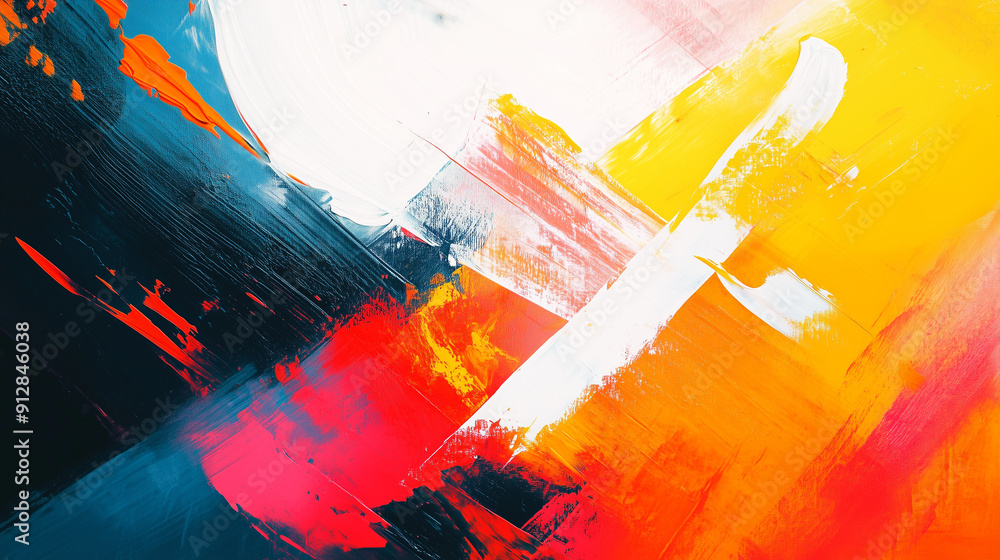 Naklejka premium Bold Abstract Art with Contrasting Colors and Shapes